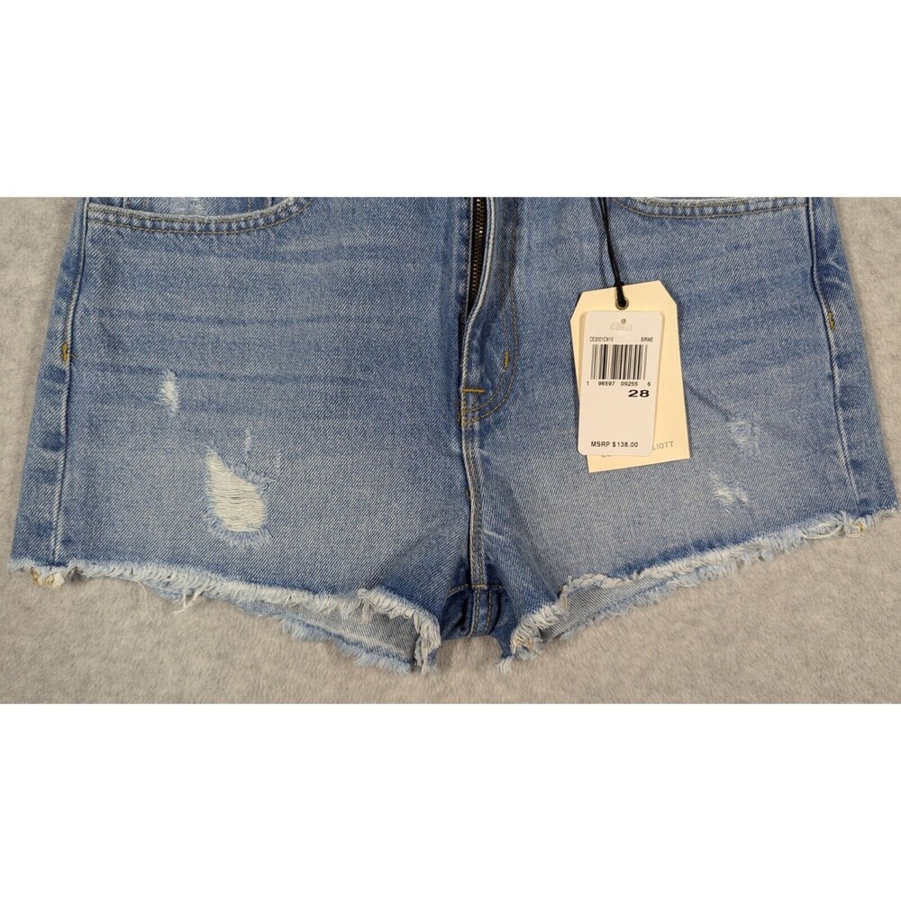 CURRENT/ELLIOTT Women Shorts Size 28 NWT Escapade Mid Rise Cutoffs Raw Hem Light - Picture 3 of 14